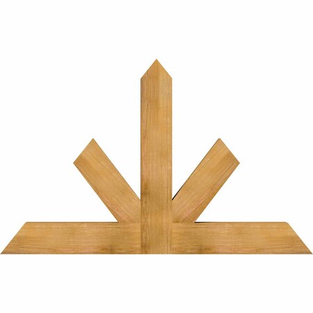 Ekena Millwork Saratoga Rough Sawn Timber Gable Bracket, Western Red Cedar, 60"W x 38"H x 4"D x 6"F, 15/12 Pitch GBW060X38X0406SAR00RWR